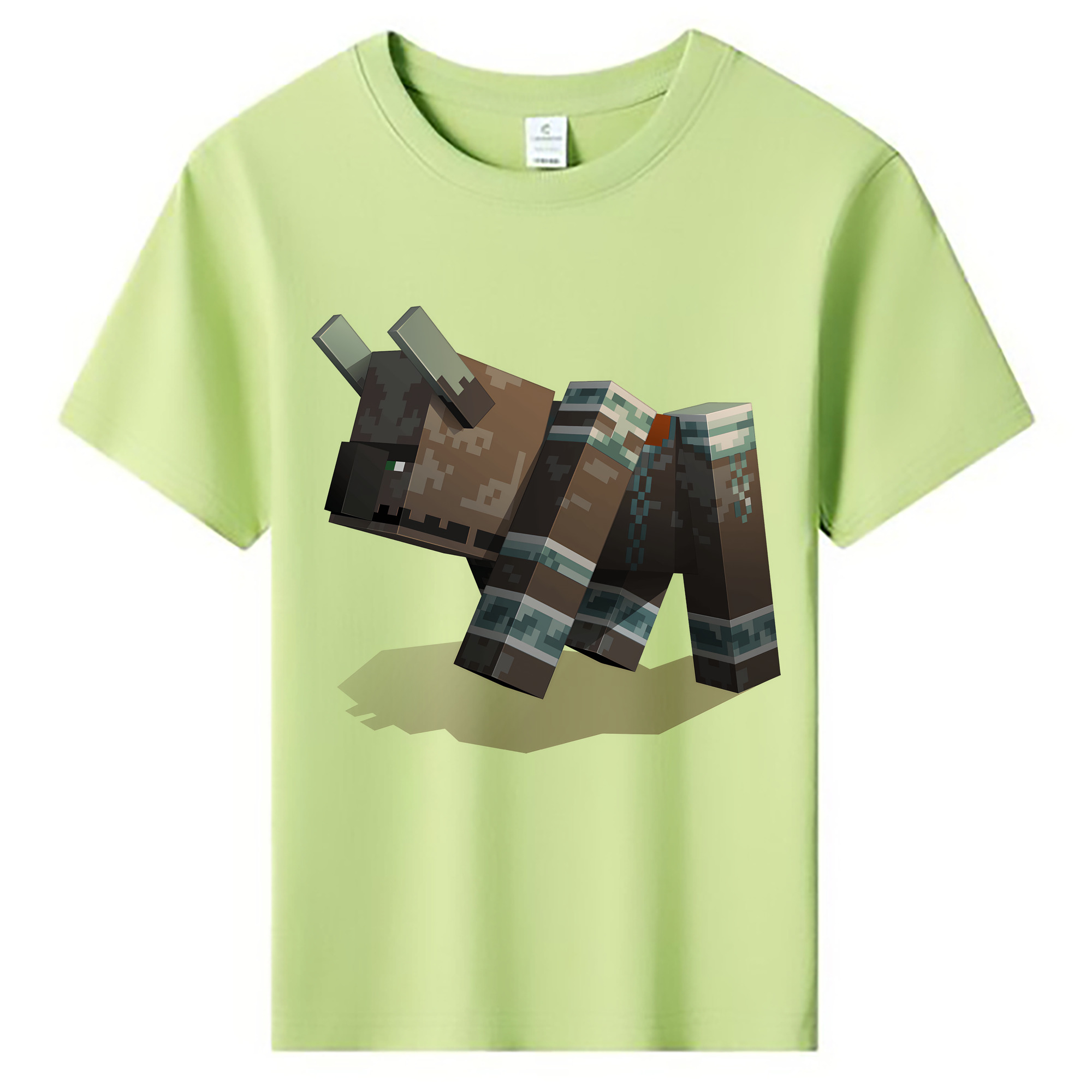 （画像用） マインクラフト ブロックの世界 Minecraft MC Block world 綿100％キッズTシャツ（フロントプリント）